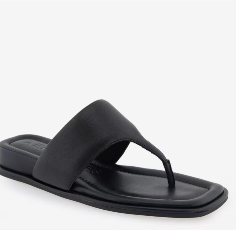 AEROSOLES | Barry | Black Leather Slide Sandals